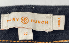 Load image into Gallery viewer, Authentic Tory Burch Womens Black Denim Classic Tory Bootcut Leg Jeans Size 27
