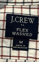 Load image into Gallery viewer, J.Crew Mens White Check Printed Flex Washed Classic Fit Button-Up Shirt Size M
