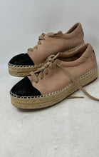 Load image into Gallery viewer, Linea Paolo Womens Beige Black Leather Lace-Up Espadrille Shoes Size 8M
