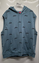 Load image into Gallery viewer, Guess Mens Blue Pockets Drawstring Sleeveless Pullover Hoodie Size XXL
