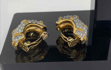 Load image into Gallery viewer, Authentic Swarovski Women's Gold-Tone Pavé Clip-On Earrings
