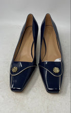 Load image into Gallery viewer, Muikecors Womens Blue Square Toe Slip-On Kitten Pump Shoes Size 11.5
