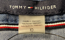 Load image into Gallery viewer, Tommy Hilfiger Womens Blue Denim 3/4 Sleeve Collared Shirt Dress Sz 10 With Tag
