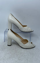 Load image into Gallery viewer, Taryn Rose Womens White Leather Peep Toe Slip-On Pump Heels Size EU 37 M
