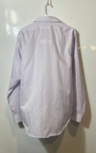 Load image into Gallery viewer, Calvin Klein Mens White Light Purple Pinstripe Slim Fit Dress Shirt Sz 16 34/35
