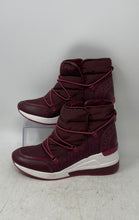 Load image into Gallery viewer, Michael Kors Womens Lula Burgundy Signature Print Leather Ankle Booties Size 8M
