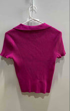 Load image into Gallery viewer, Calvin Klein Womens Pink Ribbed Short Sleeve Collared Button Polo Shirt Size M

