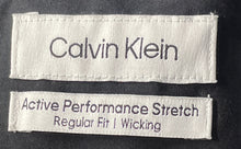Load image into Gallery viewer, Calvin Klein Mens Black Stretch Regular Fit Wicking Dress Shirt Size XL 17-17.5
