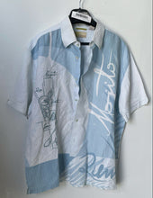 Load image into Gallery viewer, Cubavera Mens White Blue Printed Short Sleeve Heritage Fit Button-Up Shirt Sz XL
