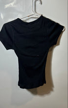 Load image into Gallery viewer, Alexander Wang Womens Black Ribbed Short Sleeve Crew Neck T-Shirt Size S
