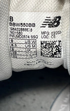 Load image into Gallery viewer, New Balance Unisex 550 BBW550BB White And Gray Lace-Up Sneaker Shoes Size 8.5B
