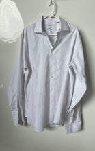 Load image into Gallery viewer, Calvin Klein Mens White Printed Long Sleeve Dress Shirt Size 34/35
