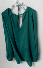Load image into Gallery viewer, Zara Basic Womens Green Long Sleeve Tie Neck Blouse Top Size XL
