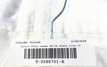 Load image into Gallery viewer, Calvin Klein Womens White Sleeveless Pleated Zipper A-Line Dress Size 12 W/Tag
