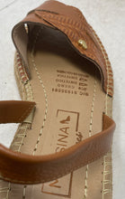 Load image into Gallery viewer, Messina Womens Brown Leather Peep Toe Slip-On Espadrille Sandals Size 35
