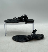 Load image into Gallery viewer, Michael Kors Womens Valentina Black Leather Open Toe Thong Sandals Size 5.5 M
