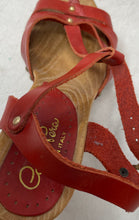 Load image into Gallery viewer, Carlo Pera Womens Red Leather Open Toe Platform Strappy Sandals Size 8
