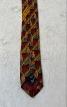 Load image into Gallery viewer, Ermenegildo Zegna Mens Multicolor Geometric Silk Keeper Loop Pointed Tie
