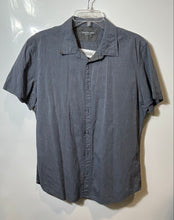 Load image into Gallery viewer, Calvin Klein Jeans Mens Blue Printed Cotton Short Sleeve Button-Up Shirt Size L

