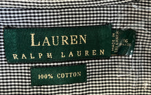 Load image into Gallery viewer, Lauren Ralph Lauren Mens White Black Printed Cotton Collared Dress Shirt Size 16
