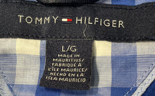Load image into Gallery viewer, Tommy Hilfiger Mens Blue White Plaid Long Sleeve Cotton Button-Up Shirt Size L
