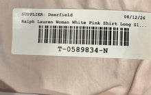 Load image into Gallery viewer, Lauren Ralph Lauren Womens White Pink Long Sleeve Collared Button-Up Shirt Sz 2P
