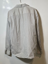 Load image into Gallery viewer, Calvin Klein Mens White Gray Striped Slim Fit Long Sleeve Button-Up Shirt Size L
