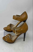 Load image into Gallery viewer, Michael Kors Womens Brown Leather Stiletto Ankle Strap Heels Size 8.5M
