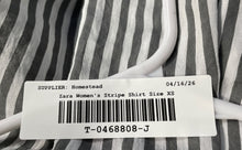 Load image into Gallery viewer, Zara Womens Black White Striped Long Sleeve Collared Button-Up Shirt Size XS
