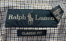 Load image into Gallery viewer, Ralph Lauren Mens Blue White Plaid Cotton Long Sleeve Button-Up Shirt Size L
