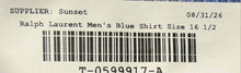 Load image into Gallery viewer, Ralph Lauren Mens Blue Plaid Cotton Classic Fit Dress Shirt Size 16 1/2 32/33
