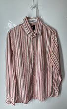 Load image into Gallery viewer, Express Mens Multicolor Striped Modern Fit Stretch Button-Up Shirt Size S
