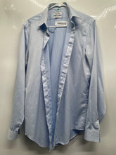 Load image into Gallery viewer, Calvin Klein Mens Blue Long Sleeve Non-Iron Slim Fit Dress Shirt Size 15.5 34/35
