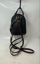 Load image into Gallery viewer, R.L Womens Black Brown Pebble Leather Outer Pocket Adjustable Strap Backpack
