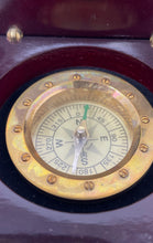 Load image into Gallery viewer, Brown Quartz Wood Clock &amp; Compass In Small Box Not Tested
