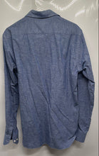 Load image into Gallery viewer, Culturata Mens Blue Long Sleeve Collared Tailored Fit Dress Shirt Size Medium
