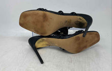 Load image into Gallery viewer, JLO By Jennifer Lopez Womens Frina Black Ankle Tie High Strappy Heels Size 9.5M
