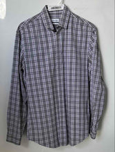 Load image into Gallery viewer, Calvin Klein Mens Gray Plaid Long Sleeve Collared Dress Shirt Size 15 32/33
