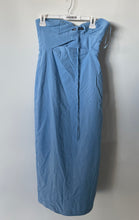 Load image into Gallery viewer, Zara Womens Blue Cutout Strapless Sweetheart Neck Back-Zip Sheath Dress Size M
