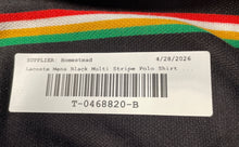 Load image into Gallery viewer, Lacoste Mens Black Multicolor Striped Short Sleeve Spread Collar Polo Shirt Sz 7
