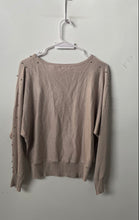 Load image into Gallery viewer, Tahari Womens Taupe Studded Dolman Sleeve Boat Neck Pullover Sweater Size M
