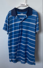 Load image into Gallery viewer, Brooks Brothers Mens Blue White Striped Collared Golf Polo Shirt Size 2XL
