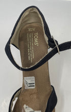 Load image into Gallery viewer, Toms Womens Sienna Black Cork Wedge Heel Ankle Strap Sandals Size 10
