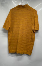 Load image into Gallery viewer, Express Mens Yellow Mustard Textured Knit Cotton Short Sleeve Button-Up Shirt M
