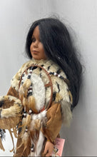 Load image into Gallery viewer, Native American Collection With Detailed Outfit Fringes &amp; Beads Porcelain Doll
