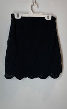 Load image into Gallery viewer, Abercrombie &amp; Fitch Womens Black Crochet Scalloped Hem A-Line Skirt Size S
