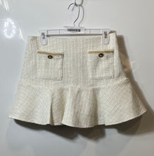 Load image into Gallery viewer, Maraislise Womens White Back-Zip Tweed Peplum Hem Mini Skirt Size 2
