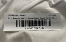 Load image into Gallery viewer, Fly Supply Mens White Elastic Waist Drawstring Sweatpants Size Medium
