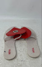 Load image into Gallery viewer, Melissa Womens White Red Slip-On Open Toe Heart-Embellished Thong Sandals Size 6
