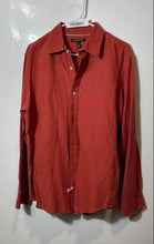 Load image into Gallery viewer, Banana Republic Mens Red Long Sleeve Collared Button-Up Shirt Size Medium
